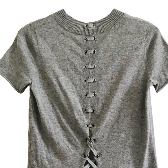 n:PHILANTHROPY Graves Lace Back Sweater, Size XS, Gray - Picture 9 of 13